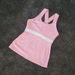 Lululemon pink cross racer back tank top size 4